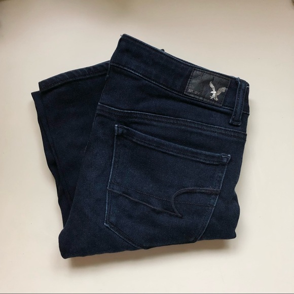 American Eagle pants navy dark denim skinny Jean - Picture 2 of 16